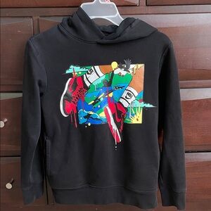 Nike Jordan Black Hoodie with Vibrant Graphic Design